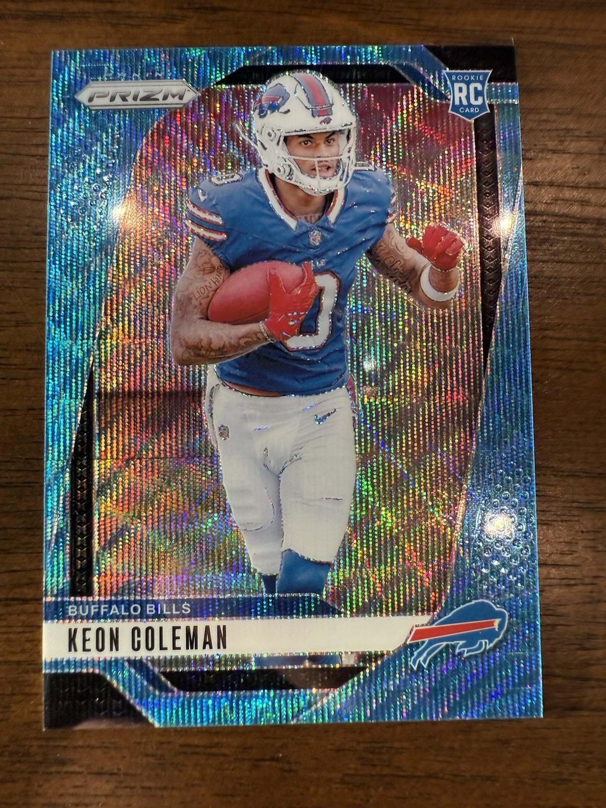 2024 Panini Prizm Keon Coleman Blue Wave Prizm Rookie Card /230 #362 SP Bills RC