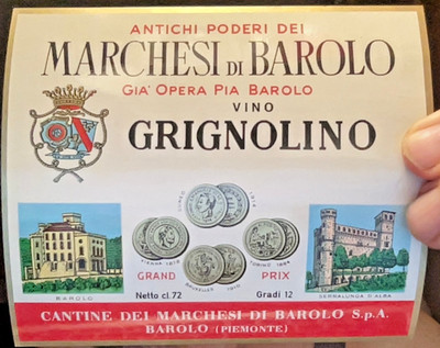 Wine label Grignolino farms of the Marquises of Barolo Serralunga d'Alba-3231