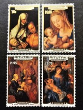 TIMBRE AITUTAKI CHRISTMAS P.P. DURER RELIGION TABLEAUX NEUF ** LUXE MNH 1986