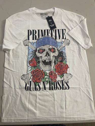 Primitive X Guns N' Roses Men's Graphic Print T-Shirt JL3 White Large ...
