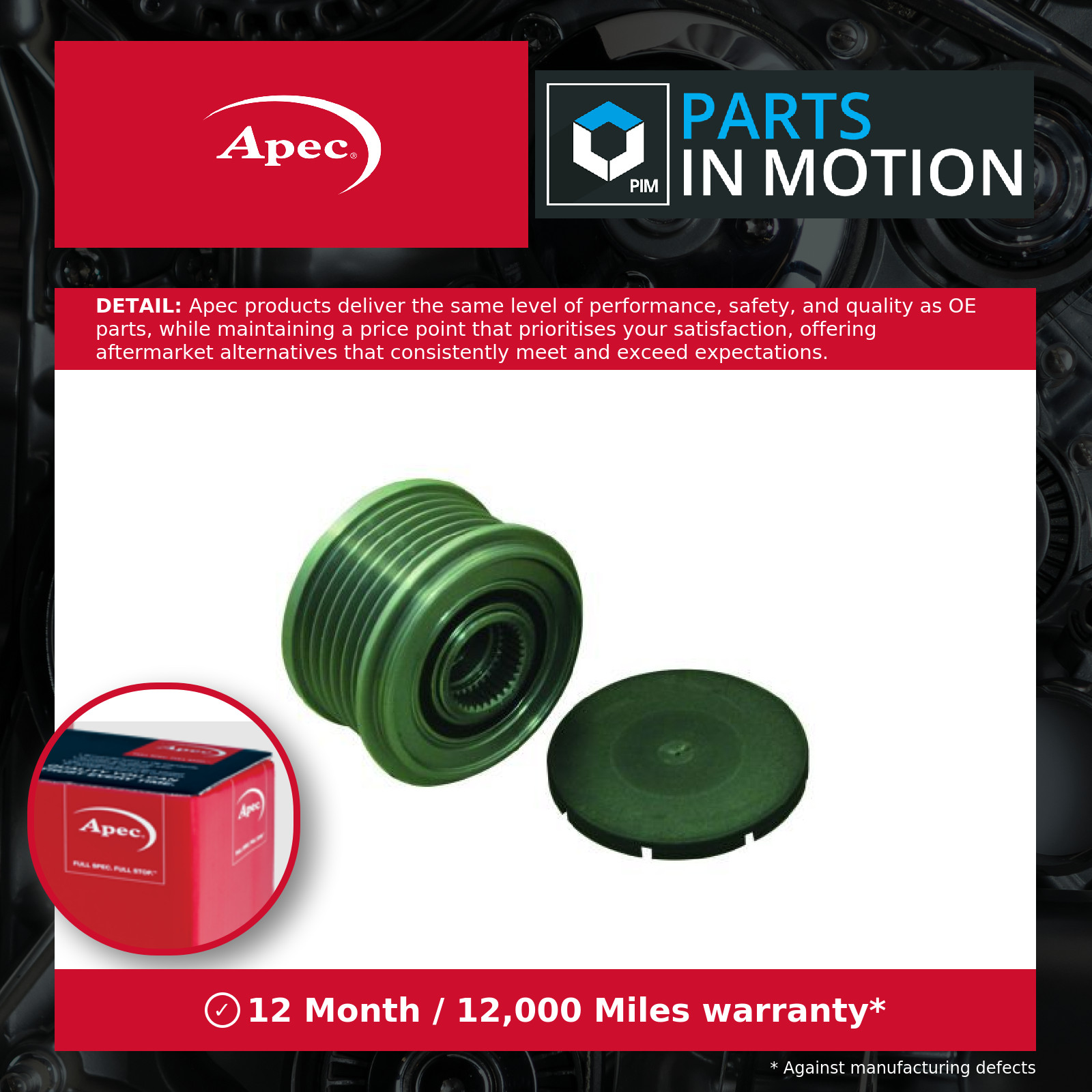 Alternator Freewheel Clutch APEC AOP1042 Fits Renault Kangoo Twingo - Image 4