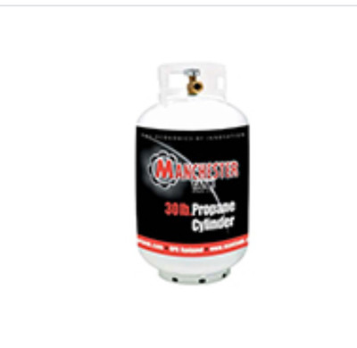 Manchester 30 lb Propane Cylinder OPD Valve Steel DOT Tank ACME Connection White