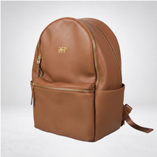 Freshly Picked Classic Diaper Bag Backpack Cognac Brown Vegan Leather Large New