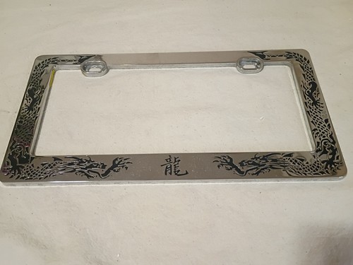 Chrome 3D Dragon License Plate Frame Holder B14