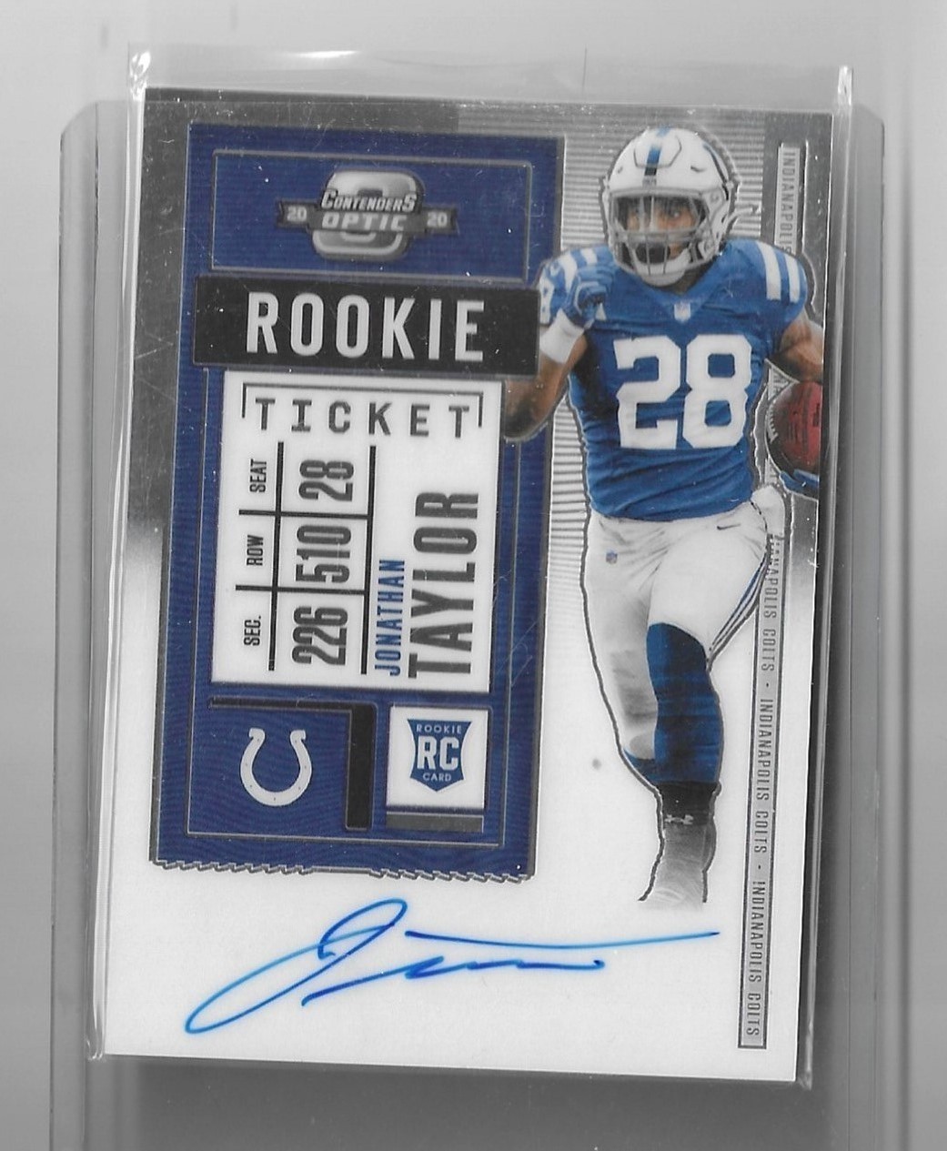 2020 Panini Contenders Optic Rookie Ticket Jonathan Taylor Auto #116 RC