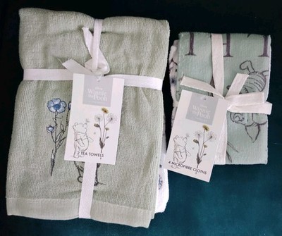  Disney Geschirrtücher Kl. WC Handtücher & Mikrofaser Brille Set Winnie Puuh
