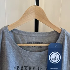 Life Is Good NWT Grateful Dog Gray Crusher Tee Short Sleeve Women’s T-shirt XXL