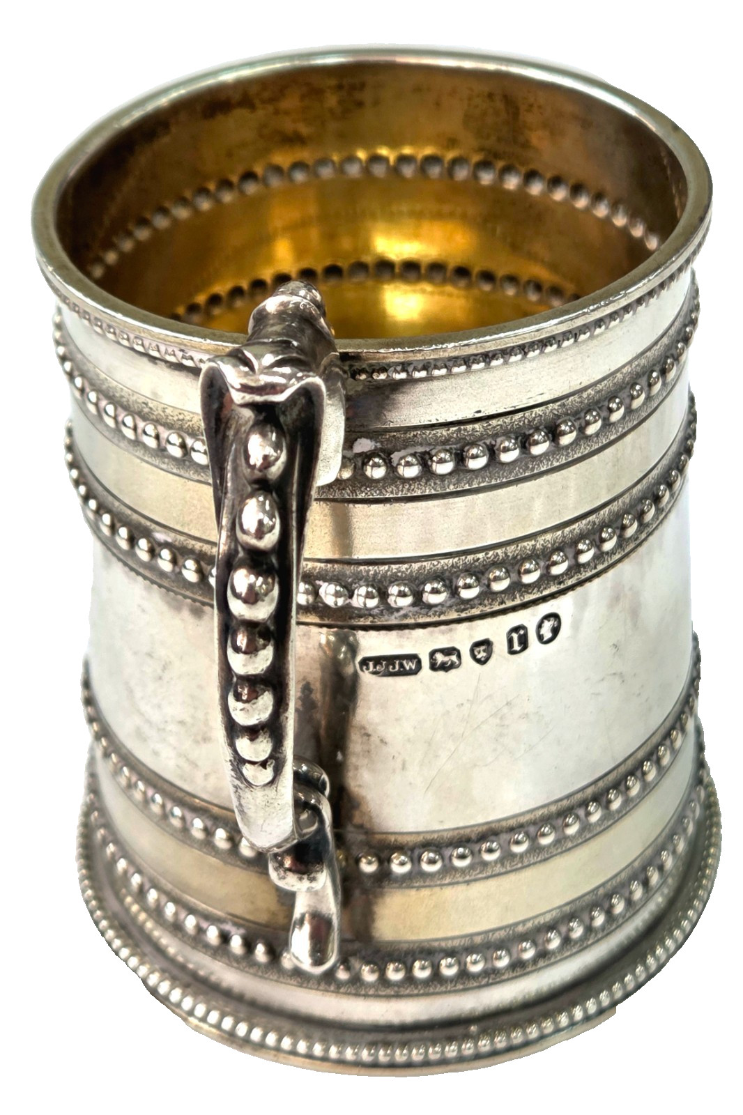 Antique English Victorian Sterling Silver Mug Johnson & Walker London 1872