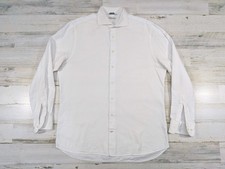 Suitsupply Shirt Mens 43 17 White Basket Weave Tessitura Monti