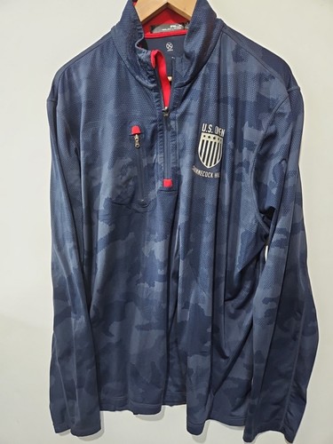RLX Polo Ralph Lauren Golf 2018 US Open Shinnecock Quarter Zip XL Mens Blue - Picture 1 of 9