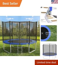 8FT 10FT 12FT 14 FT 15FT Trampoline with Safety Enclosure Net  Outdoor Trampol...