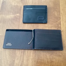VTG Buxton Genuine Leather Bi-Fold Wallet Brown Carpisa Men  s Black CC-NEW