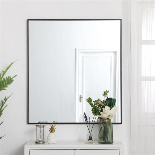 Elegant Decor Eternity 40" x 36" Contemporary Metal Frame Mirror in Black - Picture 2 of 12