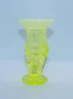 Fenton #38 Topaz Opalescent Mini Miniature Hand Vase Torch GLOWS Internal Bubble