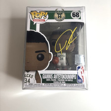Giannis Antetokounmpo Signed Funko Pop Bucks Autograph Global COA Case
