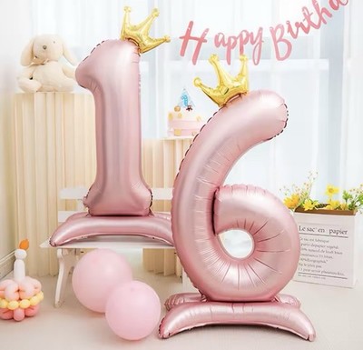Balloon Number 1,2,3.. with Crown | Princess Birthday Decor | Kids Party