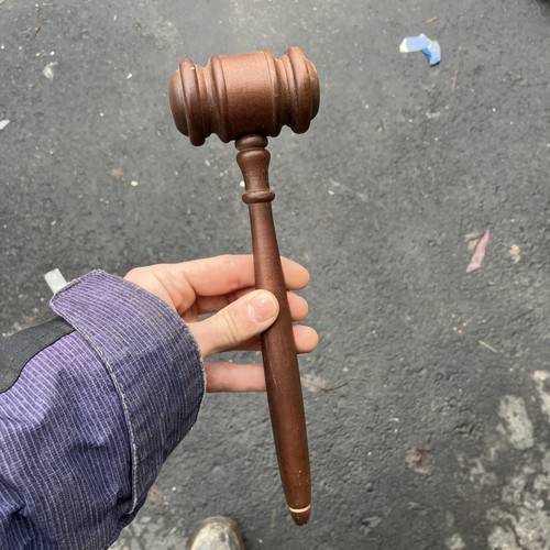Wood-en Auctioneers Gavel 10” Inch Long Judge Brown B6