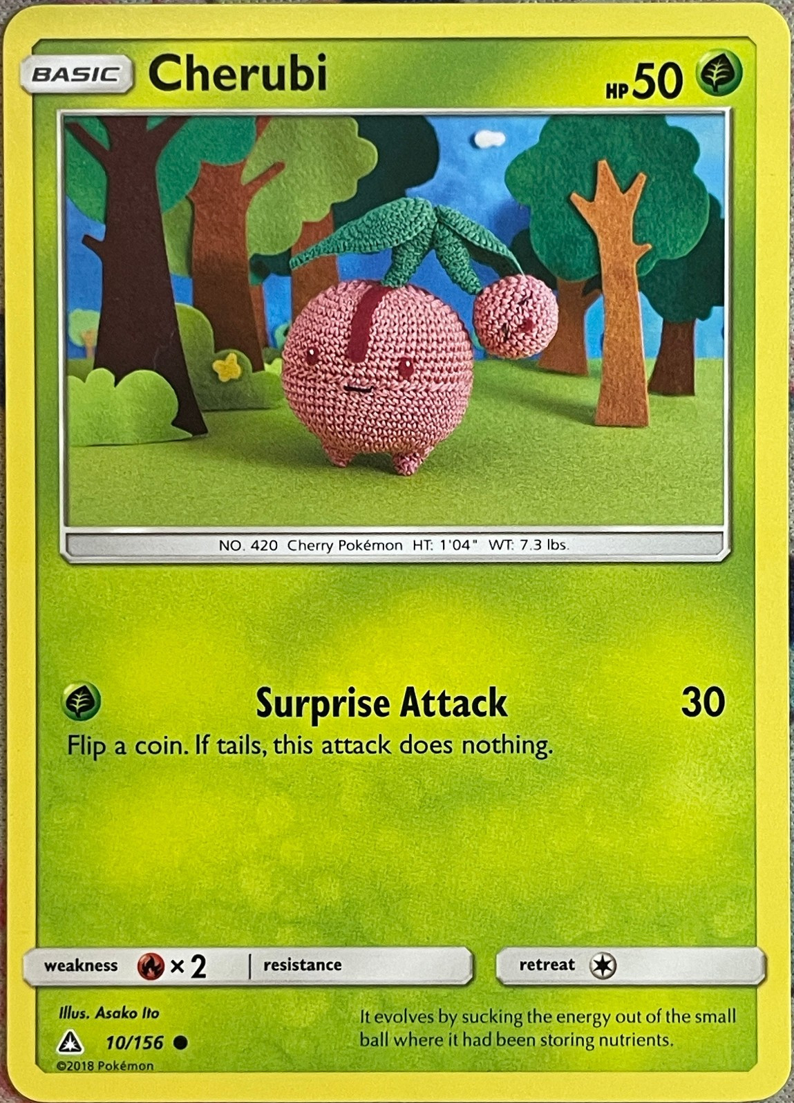 Cherubi - 10/156 - Ultra Prism Pokemon 2018