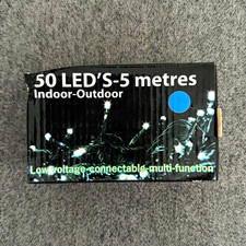 50 LED 5m Indoor/Outdoor Connectable Multi-Function White String Lights 6V