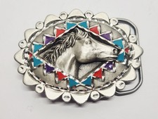 Solid Pewter Horse Belt Buckle GAP 1996 Cowboy Western