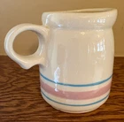 Vintage McCoy Pottery #1414 Creamer Blue and Pink Stripes USA 4"