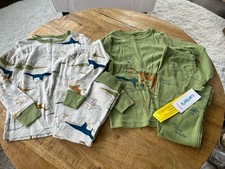 New Carter  s Sz 4T Pajamas Green Dino 4 Pcs Set Dinosaur 100 Cotton NWT