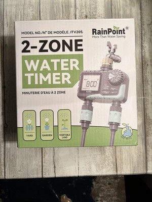 RainPoint ITV205 2-Zone 2-Outlet Digital Waterproof Outdoor Hose Timer 3/4 in