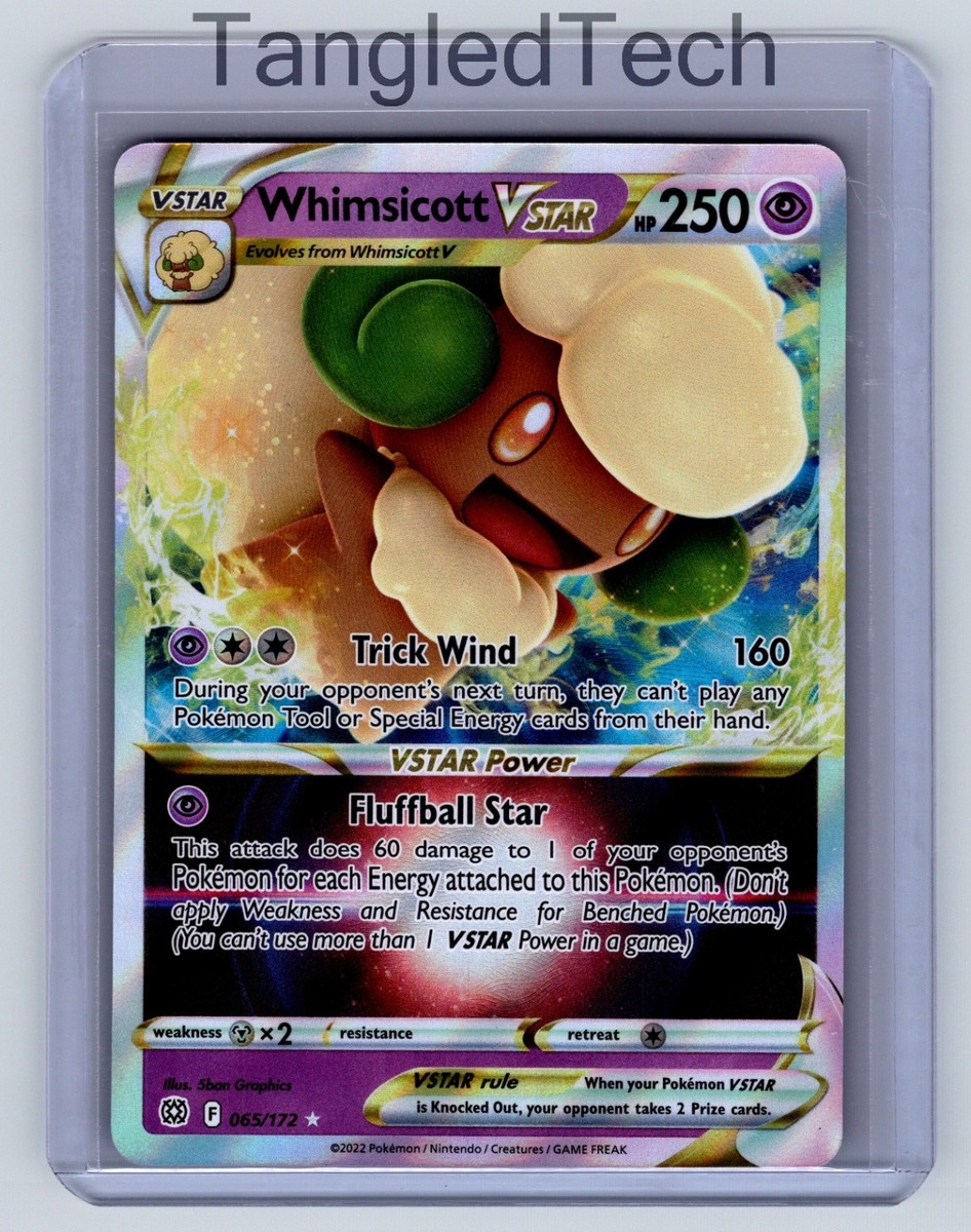 Pokemon Whimsicott VSTAR 065/172 SWSH09 Brilliant Stars English Near Mint