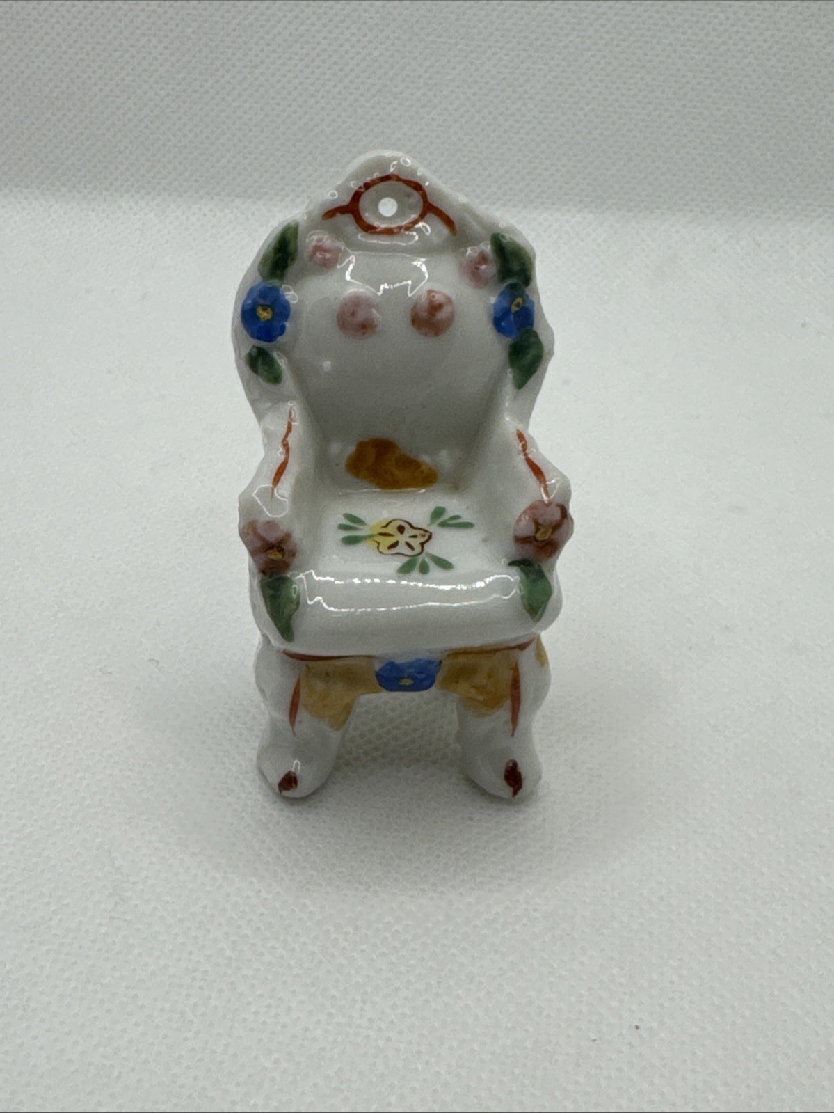 Vintage Ceramic Floral Mini Chair Ornament Trinket Occupied Japan