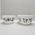 Vintage PYREX EARLY AMERICAN #401 & #402 Mixing Bowl Set - 1.5 Pt & 1.5 Qt