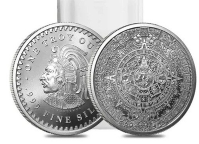 #ad Silver Plated Mexican Mayan Aztec Calendar Coin Souvenir Collectible gift $12.95