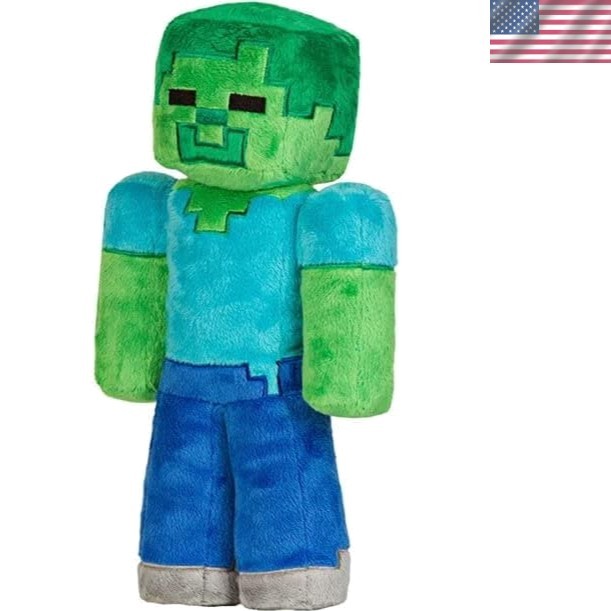 Adorable 12-Inch Miner Zombie Plushie for Cuddles - Perfect 