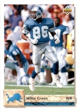 1992 Upper Deck Willie Green #613 Detroit Lions