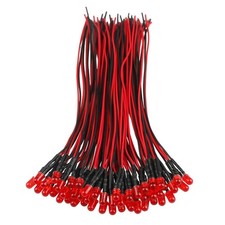 50pcs 12 Volt 5mm Red Led Lights Emitting Diodes Pre Wired 7.9 Inch Dc 12v Led