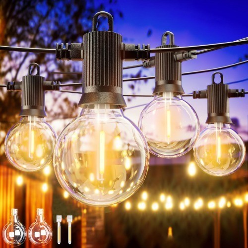 M LED Lichterkette AußEn Lichterketten, G40 40 Birnen IP65 Wasserdicht FüR Party-image