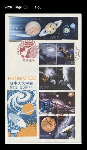 Space,Astronomy,Planet,Satellite,Solar System,Antenna,Japan 2008 FDC,Cover,Star