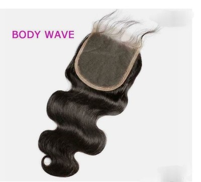 12 Zoll Peruanisch 4*4, Bodywave, transparenter Spitzenverschluss, Farbe 1b, Echthaar