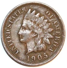 1905 Indian Head Cent - Fine - #0504E - FREE SHIPPING