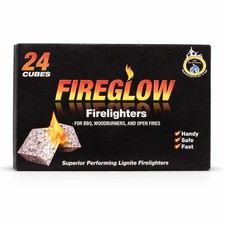 Fireglow Firelighters 24 Pack Fire Lighters BBQ Log Burner Open Fire 0.17 per lighter