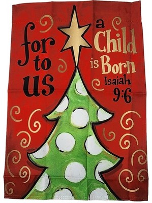 A Child is Born Christmas Holiday 18 x 12.5 Inch Decorative Garden Flag
