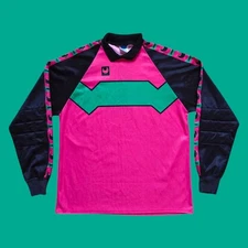 Uhlsport Goalkeeper Shirt Size XL Football 80s 90s Vintage Pink Green Zenga