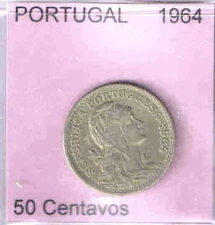 1964 PORTUGAL 50 CENTAVOS VG   NICE COIN !