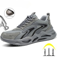 Tenis de trabajo anti-golpes hombres mujeres botas de trabajo punta de acero zapatos de protección de seguridad