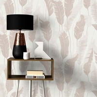 Vliestapete Tropisch BläTter Dschungel Weiß Creme Metallic 10344-02 (4,11€/1Qm)