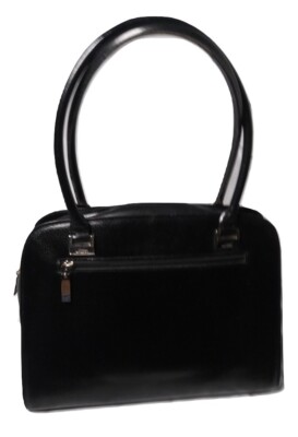 Vintage Esquire Black Leather Handbag Purse Shoulder Bag European Style 