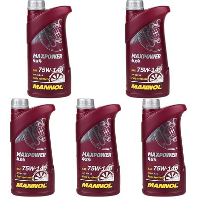 5x1 Liter Original MANNOL Getriebeöl Maxpower 4x4 75W-140 API GL 5 LS Gear Oil