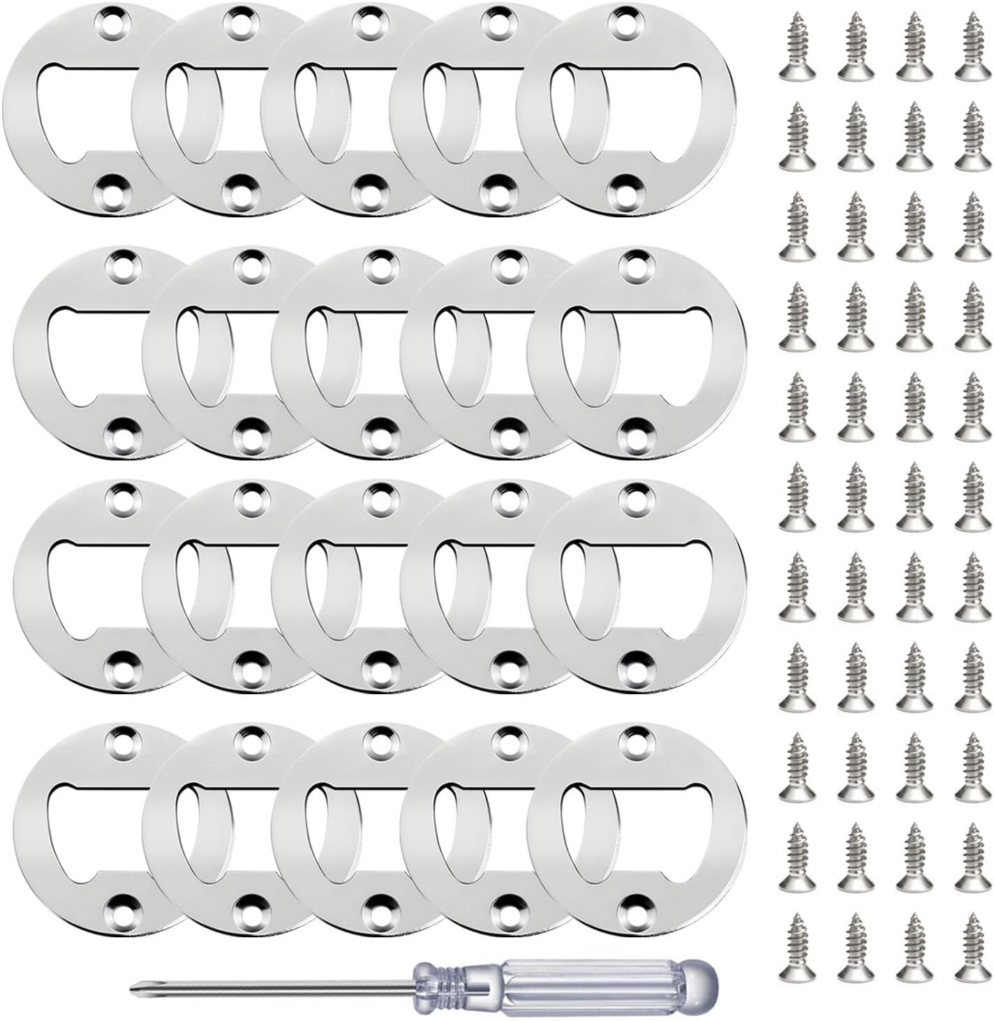 Bottle Opener Insert - 20 Sets Stainless Steel Bottle Opener