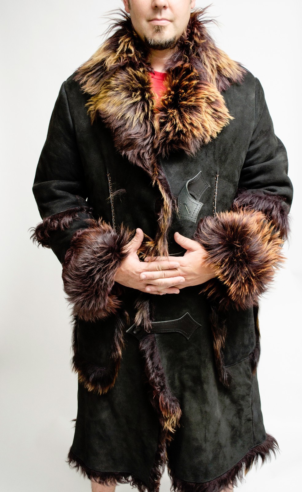 ONLY (200) MADE AUTHENTIC ROBERTO CAVALLI BLACK SUEDE SHEARLING LINED JACKET image 9