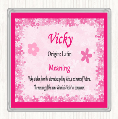 Vicky Name Bedeutung Getränke Matte Untersetzer Rosa