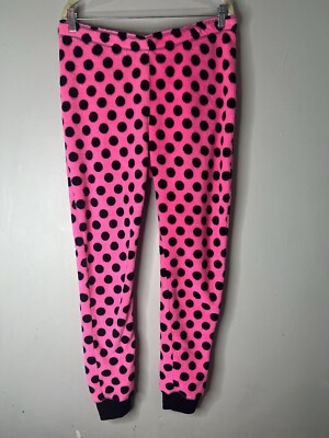 Joe Boxer Women pink polka dot pajama pants Sz Large Polyester